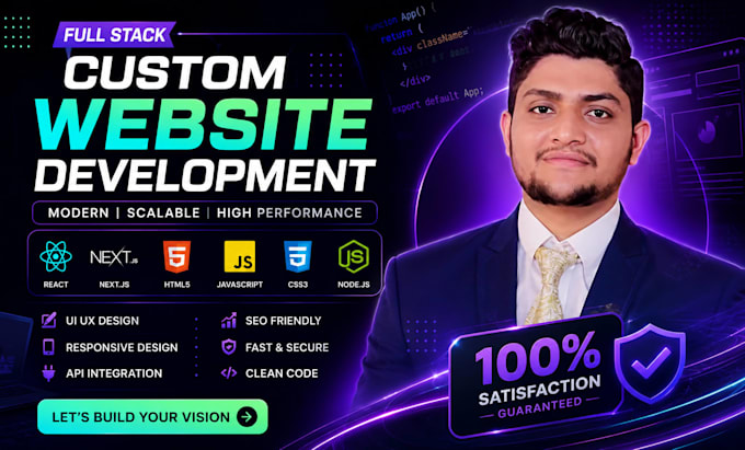 do custom website development as full stack,front end developer