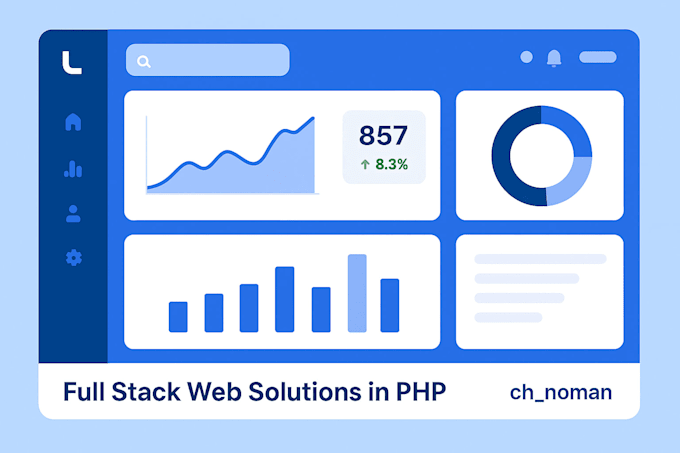 build custom dashboards in PHP, laravel, or full stack technologies