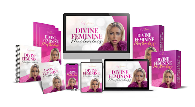 design digital product mockup, ecover bundle and course mockup