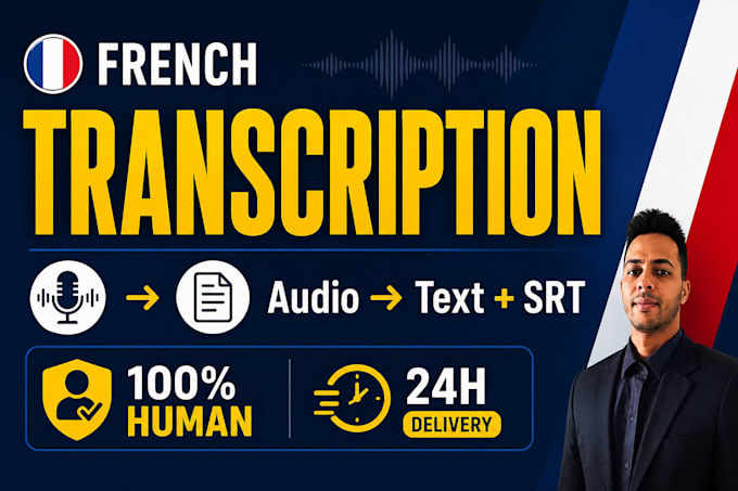 transcribe french audio and video into text with srt subtitles