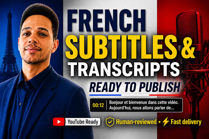 transcribe french audio into subtitles and ready to publish text