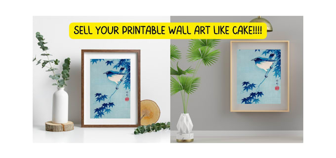 create wall art mockups with image or photo for etsy