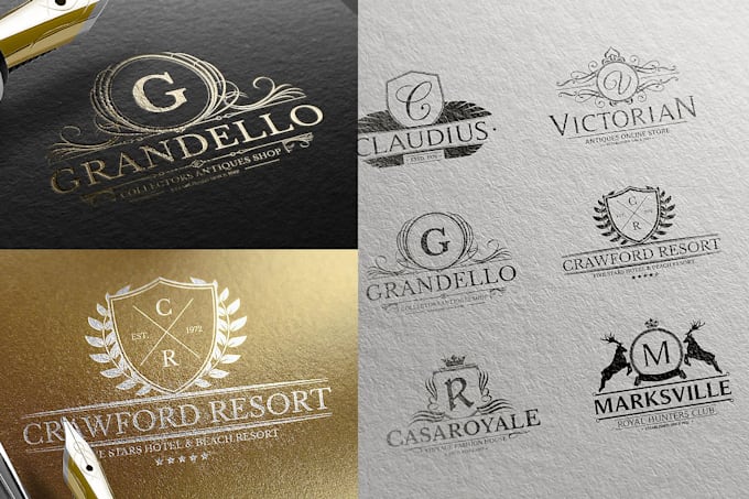 create a crest, heraldic,luxury logo