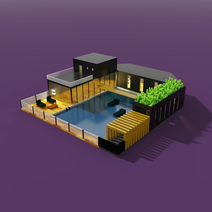 make design minimalist house voxel