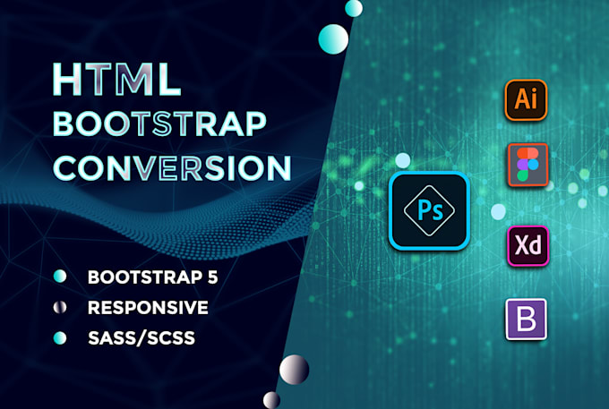 Make html css bootstrap 5 responsive website from psd,figma,xd,jpg,png ...