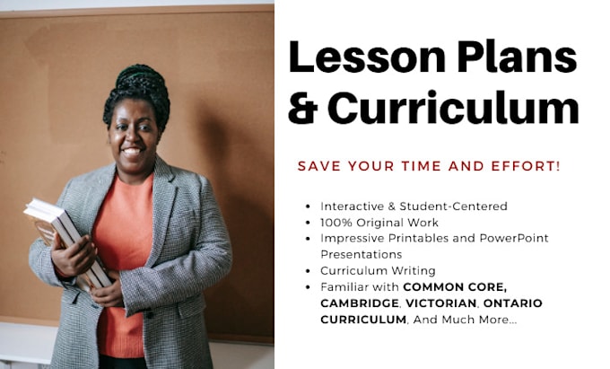 create course content, outlines, lesson plans and curriculum