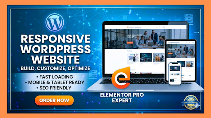 design a professional responsive wordpress website using elementor pro