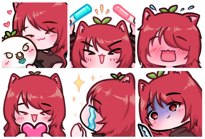 Draw custom cute chibi emotes for your twitch and discord by ...