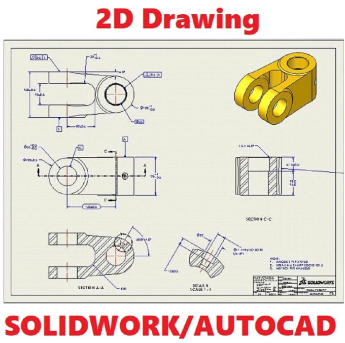 Create 2d drawings in autocad and solidworks by Haadahmad | Fiverr