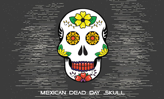 design  unique and creative mexican dead day skull logo