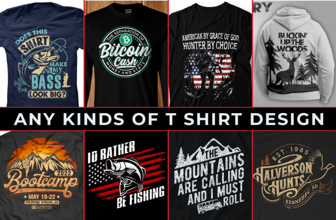 Design hunting fishing typography and bulk t shirt design by Design_shop24h