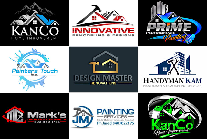 create home repair, roofing, painting, construction, handyman logo
