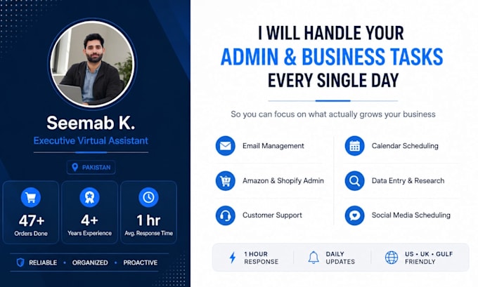 be your dedicated virtual assistant for daily admin and business tasks
