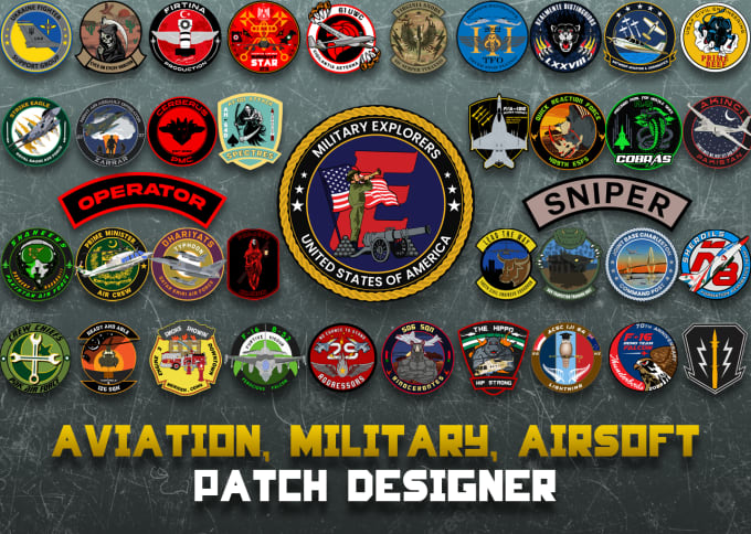 Progetta la tua super aviazione, toppe militari e logo