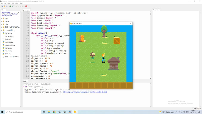 Make a video game with python and pygame by Paytonchandler | Fiverr