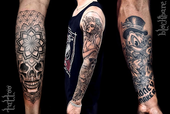 draw a custom tattoo design as a tattoo artist
