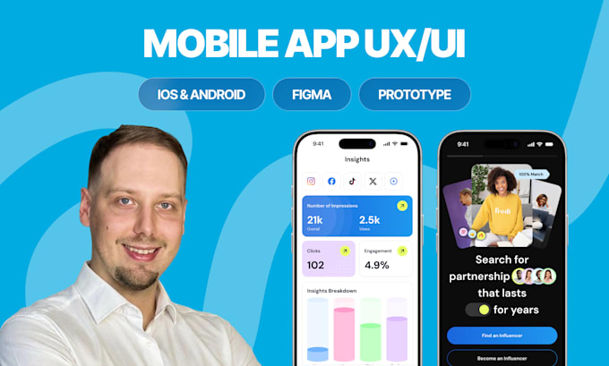 design a UX UI for mobile application android, IOS in figma