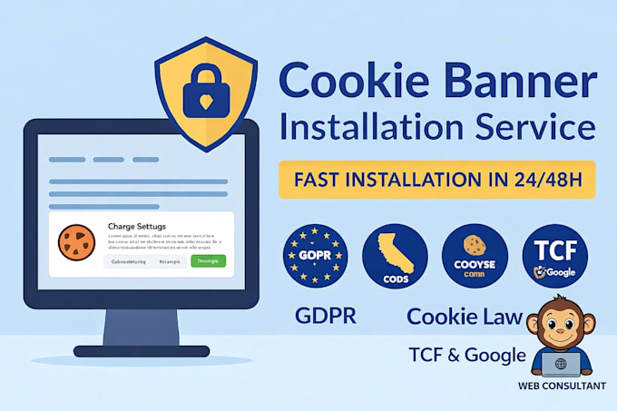 help you to install the cookie banner on your website cms