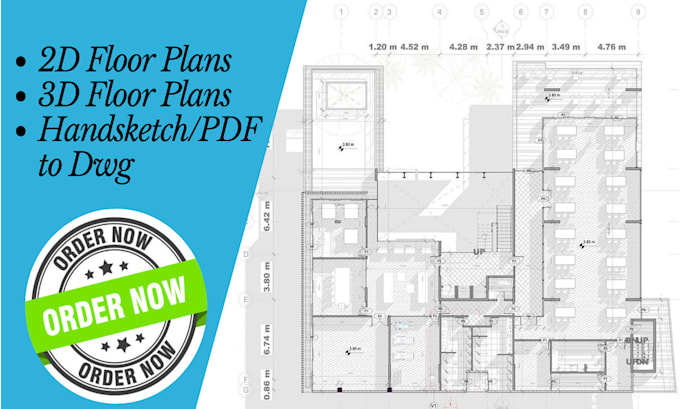 draw floor plan and 2d drawings in autocad or revit