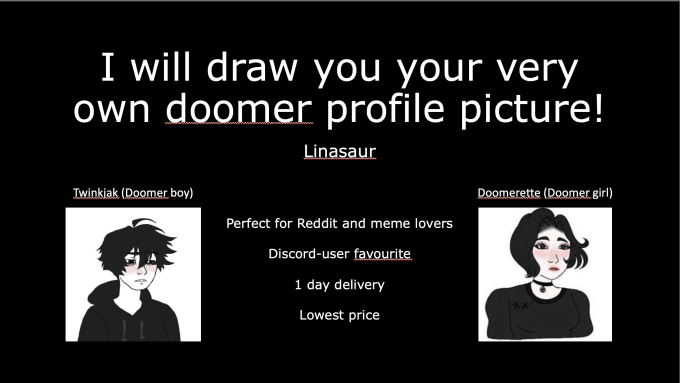 Doomer girl : r/drawing