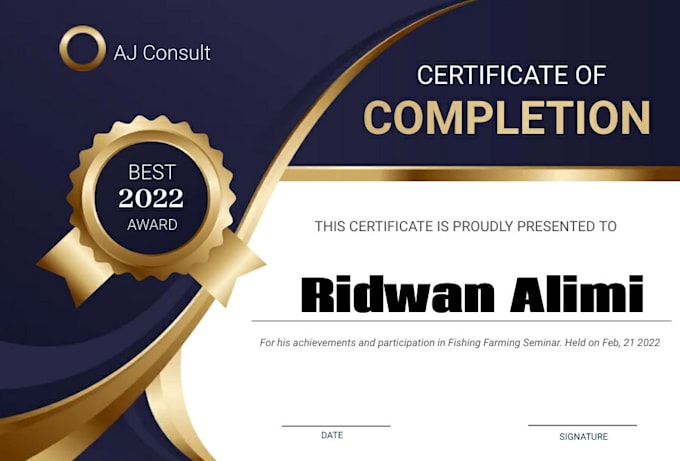 design certificate templates, diploma or award certificates in 24 hours