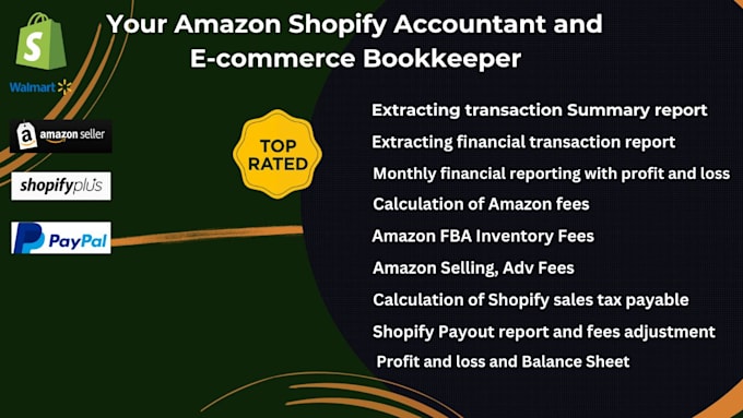 be your amazon shopify accountant and ecommerce bookkeeper