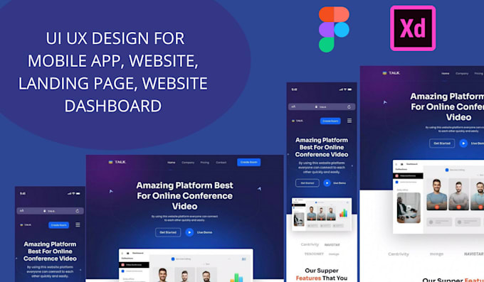 Do modern ui ux design for website, mobile app, dashboard and landing ...
