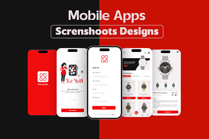 create modern figma mobile app UI UX design with app store screenshots
