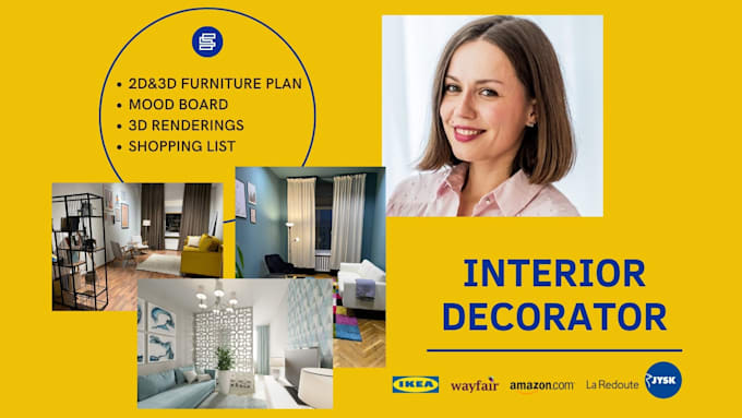 be your professional online interior decorator with layout,moodboard,shoplist