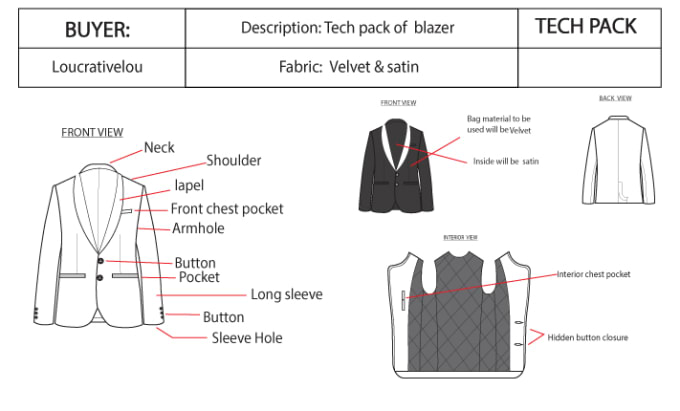 Create fashion tech pack of clothing design by Mosharof_bd | Fiverr