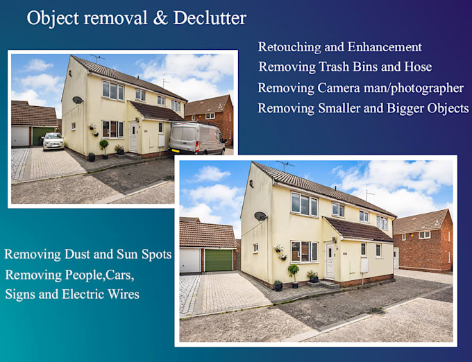 retouch declutter real estate photo editing