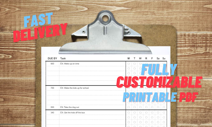 Send you a custom daily routine checklist by Jcrippsdesign | Fiverr