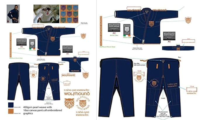 professional tech packs clothing design sketch
