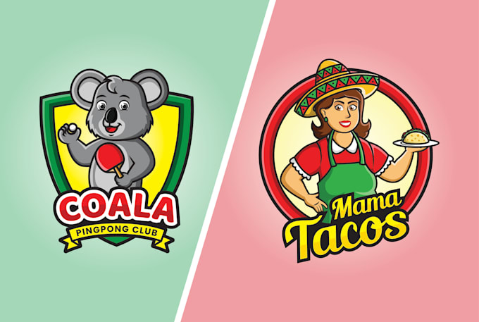 design a cartoon character logo with emblem style
