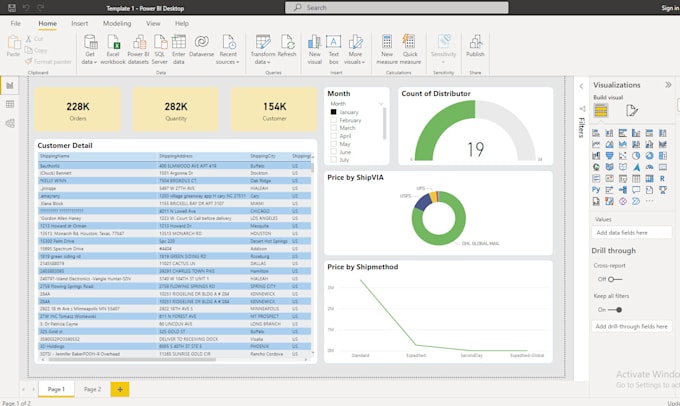 create and update power bi dashboard
