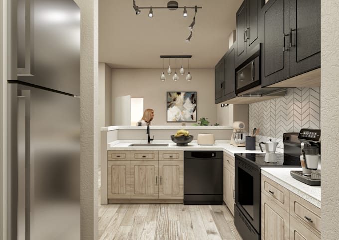 create 3d cgi for your kitchen, bathroom, living room renovations and designs