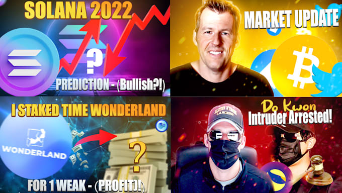 Make 2 eyecatching crypto and nft thumbnail for you by Omardust | Fiverr