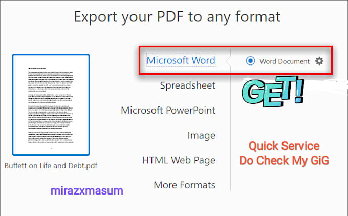 Convert documents of any format into ms word docx by Mirazxmasum | Fiverr