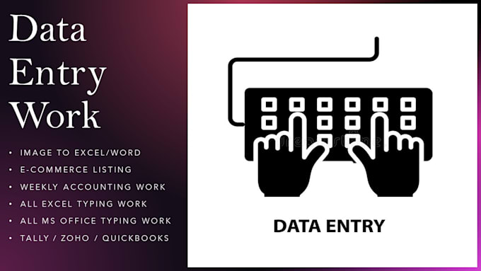 Minimize your burden of maintaining data entry load by Shweytabh | Fiverr