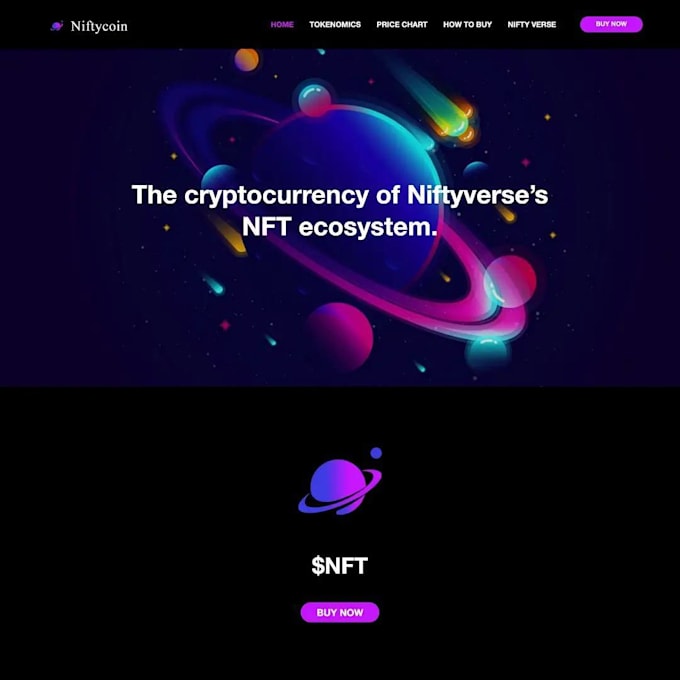 develop nft marketplace or landing page website