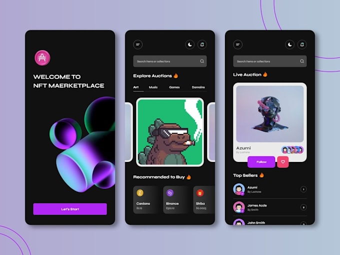 develop nft marketplace app