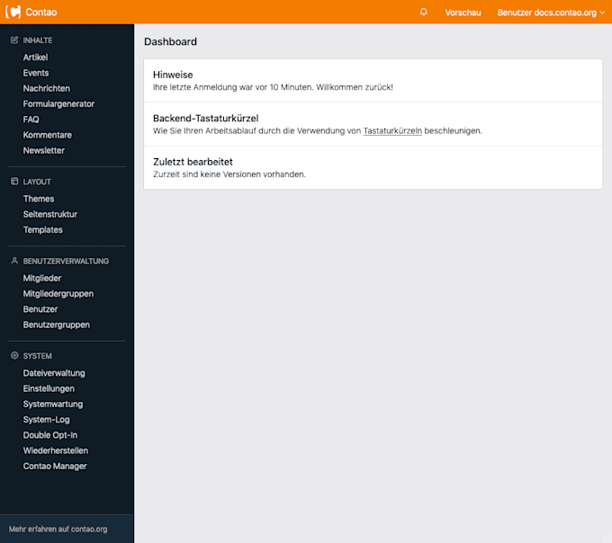 change or add your content on contao cms