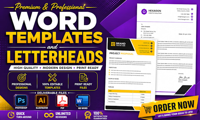 create proposal word template, report letterhead