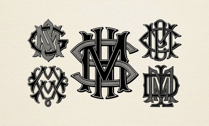 Create a hand drawn three letter monogram by Jnstacey | Fiverr