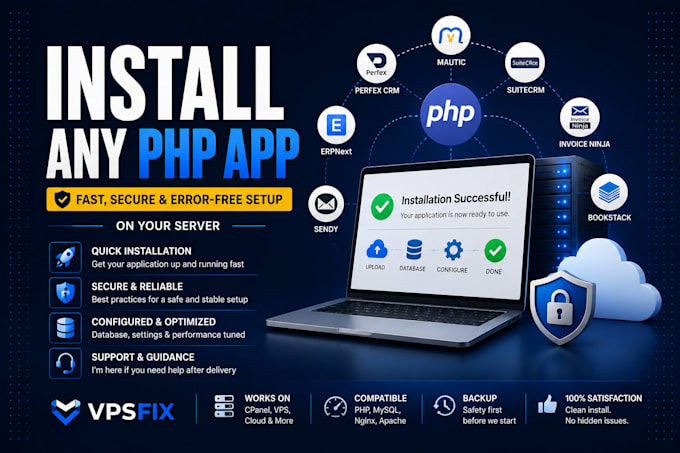 install wordpress, PHP script on cpanel, vps or cloud