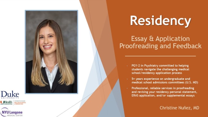 refine your residency personal statement and eras application review