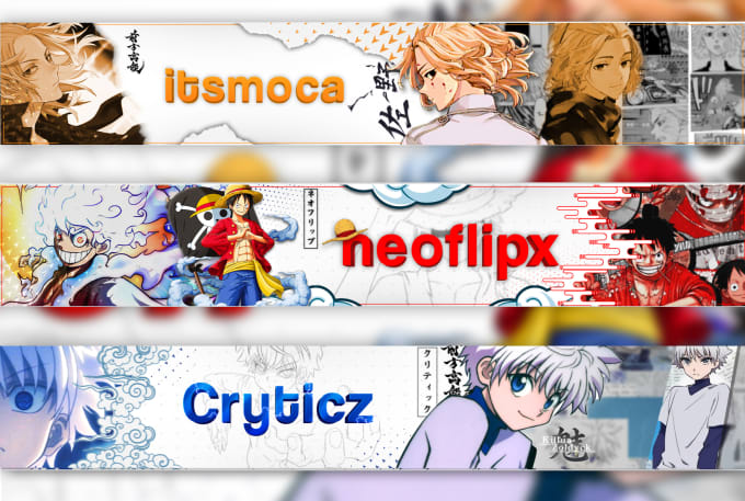 Design the best anime banner for your social media by Notbronco | Fiverr