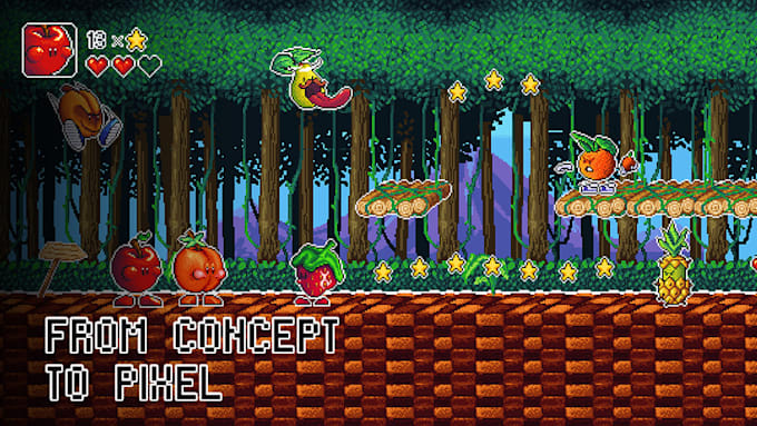 design a pixel art character starting from concept