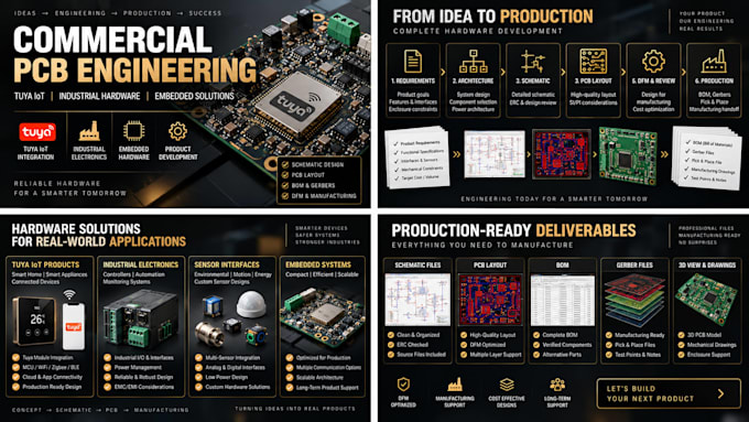 design commercial pcb, tuya iot and industrial hardware