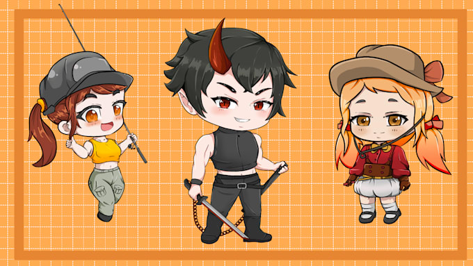 draw cute chibi anime illustration with your kawaii character
